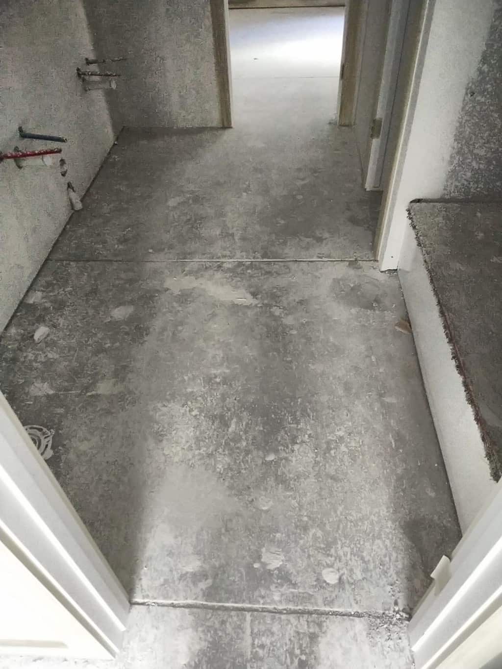 Basement jack & jill floor will get tile