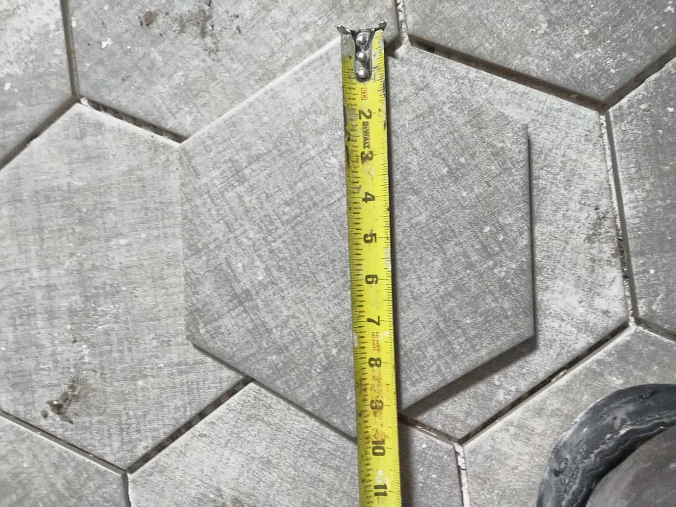 Marking from the point with tape measure