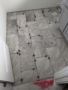 Basement powder room tile set