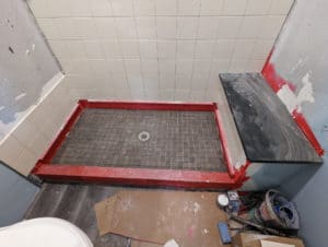 Basement shower floor set