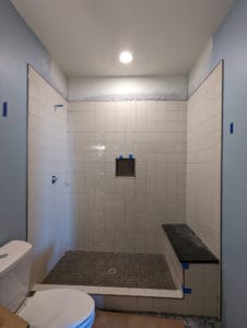 Basement shower fully set