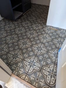 Laundry room floor grouted