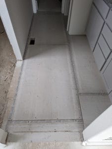 Master bath floor underlaid