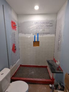 Part of basement shower set