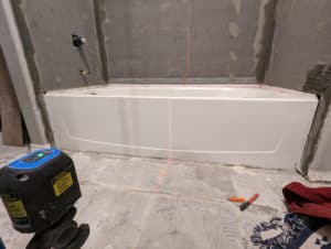 Basement tub very out of level