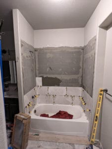 Basement walls partially installed