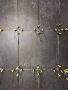 Closeup of master shower tile