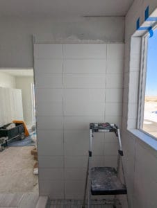 Master shower almost finished - short 5 tiles