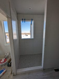 Master shower almost finished - short 5 tiles2