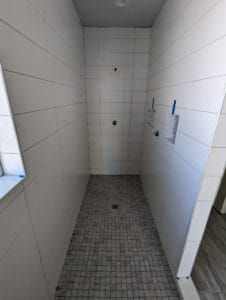 Master shower almost finished - short 5 tiles3