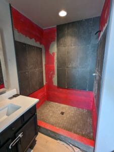 Master shower floor installed2