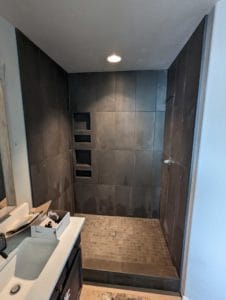 Master shower grouted