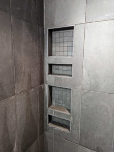 Master shower niches grouted