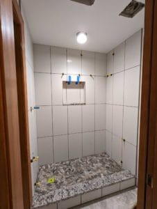 Basement shower fully set