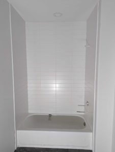 Basement tub surround grouted