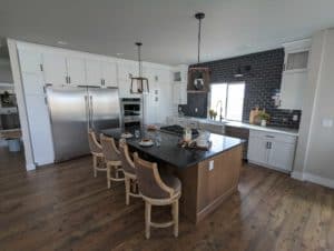 Recaulked kitchen backsplash before sale of house