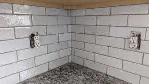 Backsplash inside corner