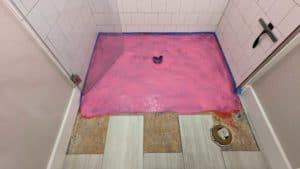 3rd coat of waterproofing on shower pan