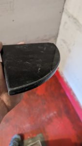 Fabricated shaving step from marble curb material