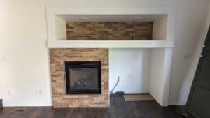 Fireplace surround installed