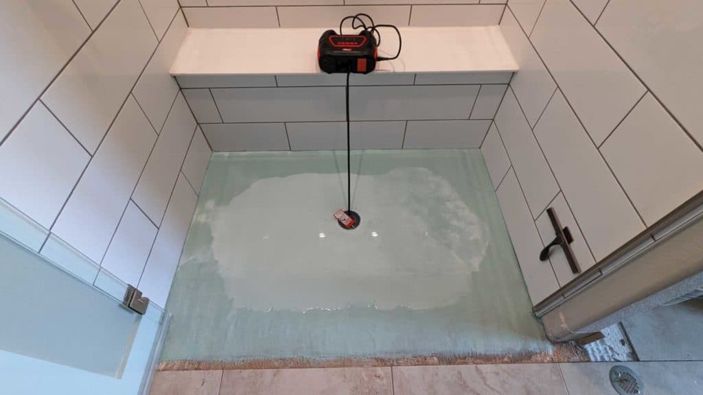 Flood testing shower pan