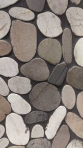 Grouted pebbles closeup