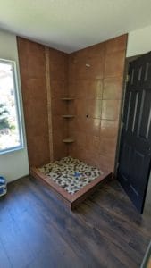 Master shower grouted