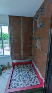 Most of the master shower walls set and shower floor set2