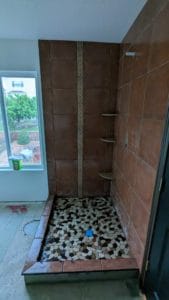 Shower is fully set except for the pieces touching the flooring2