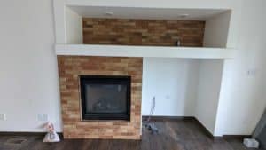 Fireplace grouted and finished