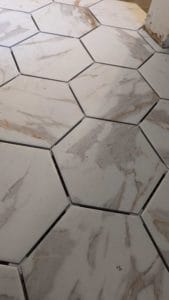 Hexagon tile closeup