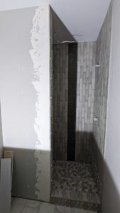 Basement shower almost completed - just waiting on the granite bench