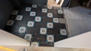 Client changed pattern for laundry room floor and we installed about half