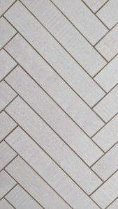 Closeup of fireplace herringbone pattern