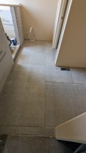 Master bath floor underlaid