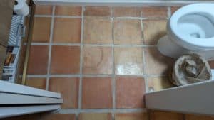 Bathroom to receive grout stain