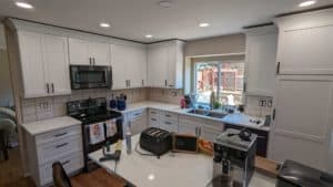 Kitchen backsplash grouted and finished