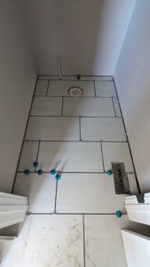 Master bath floor fully set