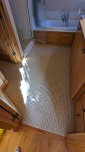 Master bath floor to be recolored with grout stain