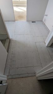 Master bath floor underlaid