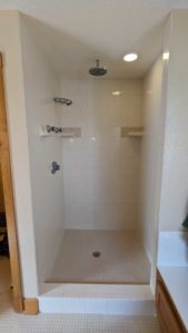 Master shower regrouted