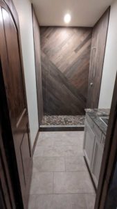 Basement shower and floor grouted and finished