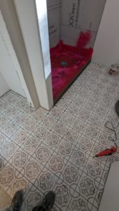 Remaining floor tiles installed