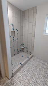 Basement shower fully set