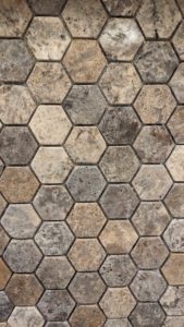 Closeup of enhanced marble hexagons