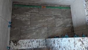 Master shower floor grouted