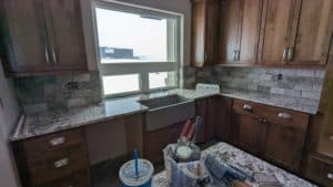 Kitchen backsplash fully set