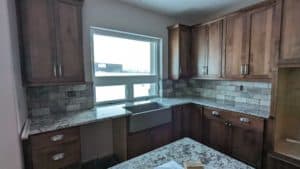 Kitchen backsplash grouted and finished