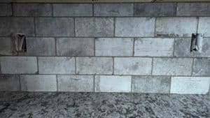 Kitchen backsplash tile closeup