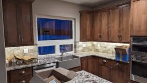 Finished kitchen backsplash